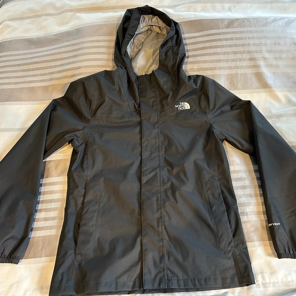 The North Face girl's jacket windbreaker shell black size 10/12